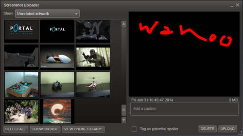 how to upload non steam game screenshots