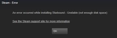 trying to install new game on steam for mac says not enough disk space