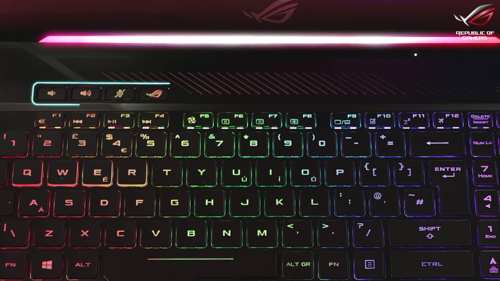 laptop with glowing keyboard