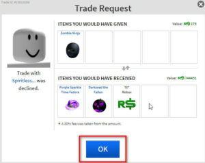 how to accept a trade in roblox