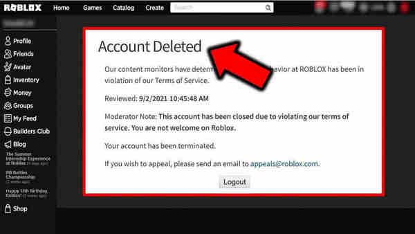 How To Permanently Delete A Roblox Account 2021 Guide - how do you logout of roblox on a computer