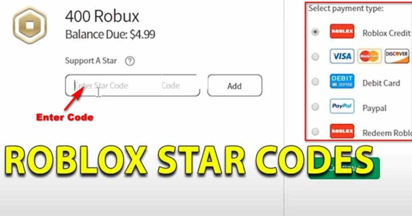 how to get a roblox star code