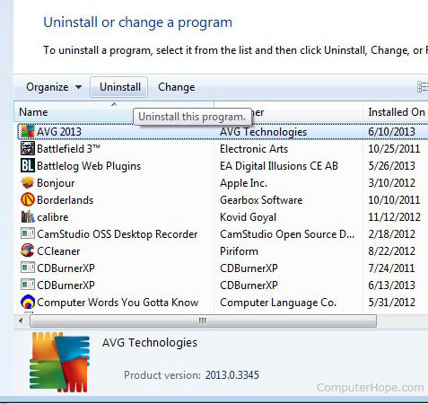 avg update general error 2012