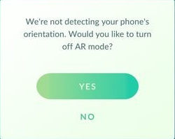 pokemon go no gyroscope