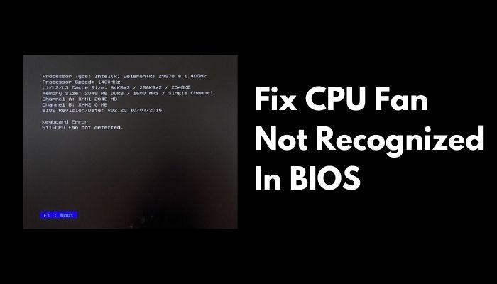 CPU Fan Error on Boot