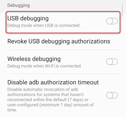 USB-debugging