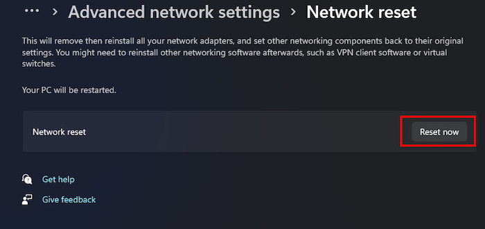 network-reset