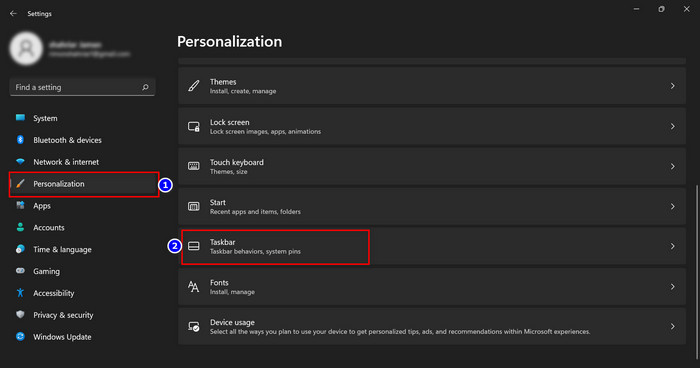 click-personalization-tab