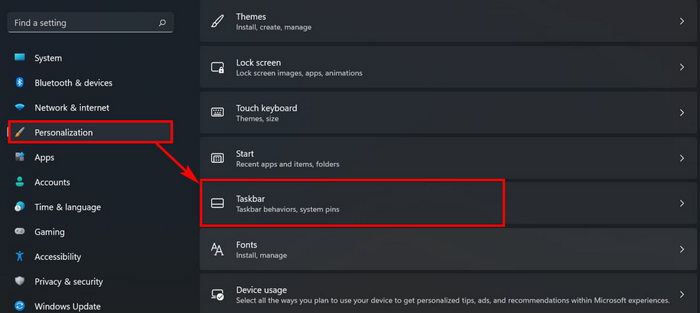 windows-11-personalization-taskbar