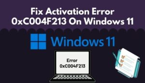 Fix Activation Error 0xC004F213 On Windows 11 [Tested 2024]