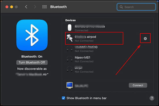 click-x-icon-to-remove-airpod-from-mac