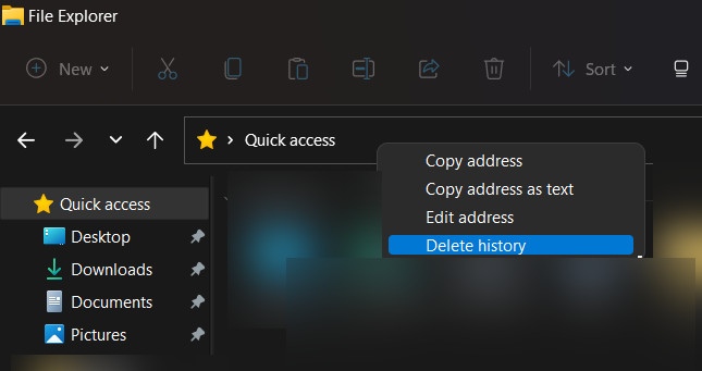 quick-access-delete-history