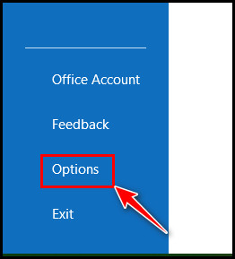 click-on-options-in-outlook
