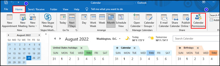 click-on-the-calendar-permission-in-outlook