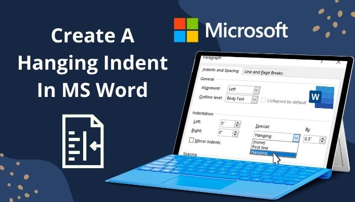 how to do a hanging indent microsoft word