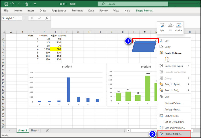 excel-format-shape