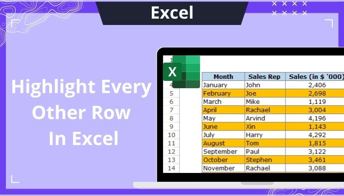 Highlight Every Other Row in Excel [Color Alternate Rows' 22]