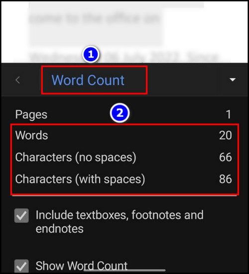 mobile-word-count-option