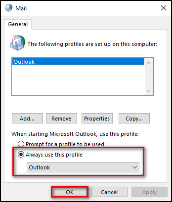 outlook-use-this-profile