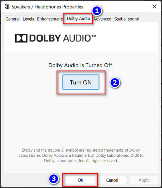 select-DolbyAudio-tab-enable-DolbyAudio