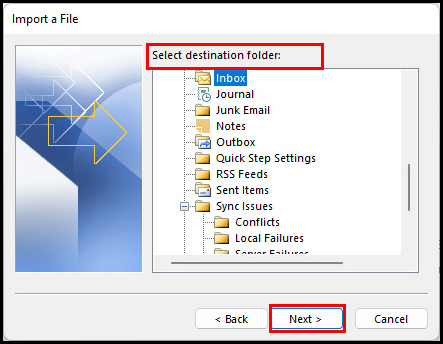 select-destination-folder