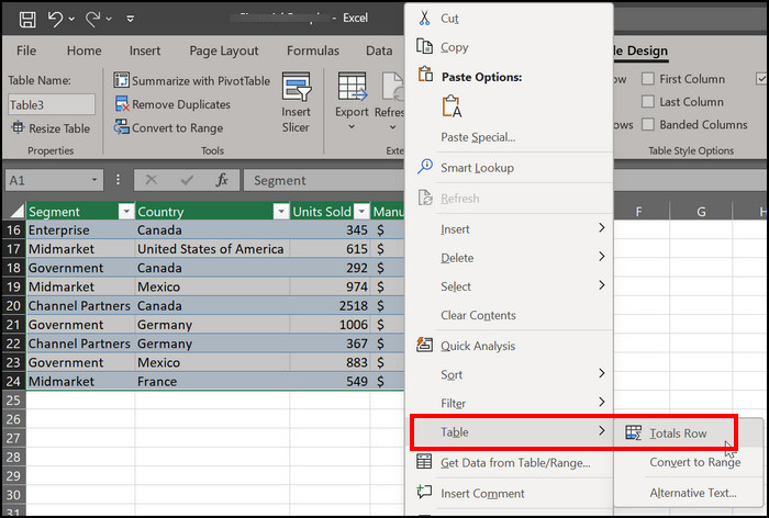 select-table-and-click-on-totals-row