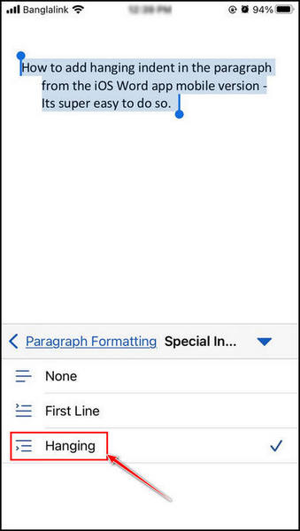 tap-on-hanging-from-special-indent-on-ios-ms-word