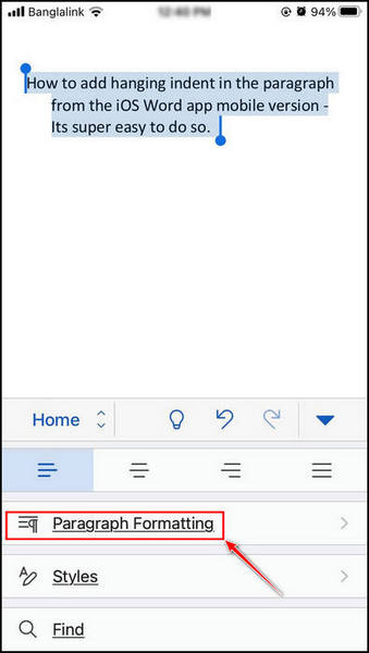 tap-on-paragraph-formatting-on-ms-word-ios