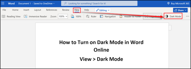 view-to-enable-dark-mode-in-word-online