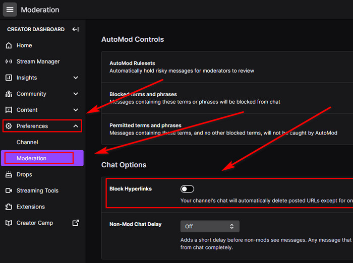 automatically-disable-links-in-chat-on-twitch