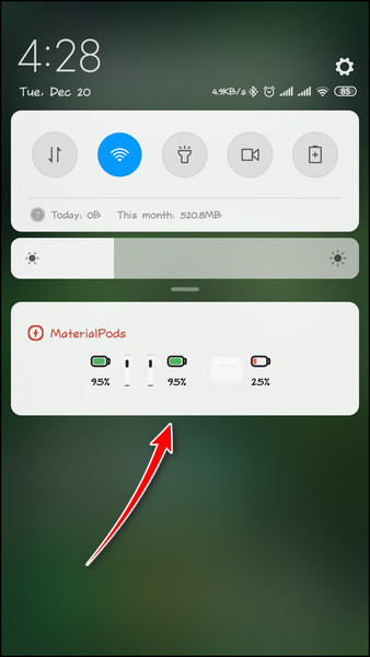 material-pods-check-battery-from-notification