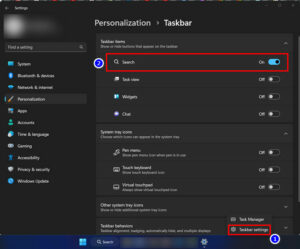 how to enable search bar in windows 10