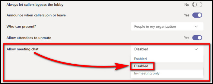 teams-disabled-allow-meeting-chat