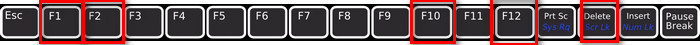 f10-f2-f12-f1-or-del-keys