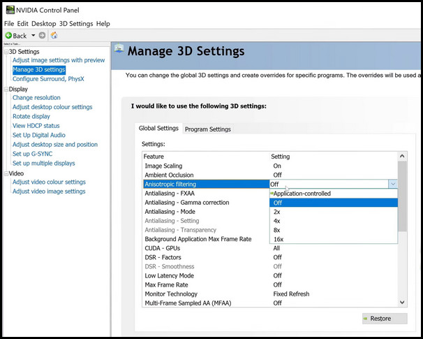 NVIDIA-3d-settings