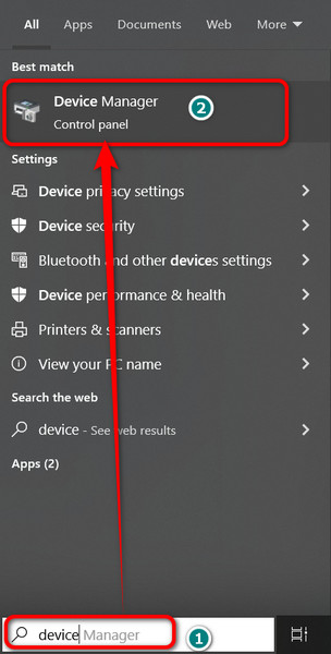 search-device-manager-win10