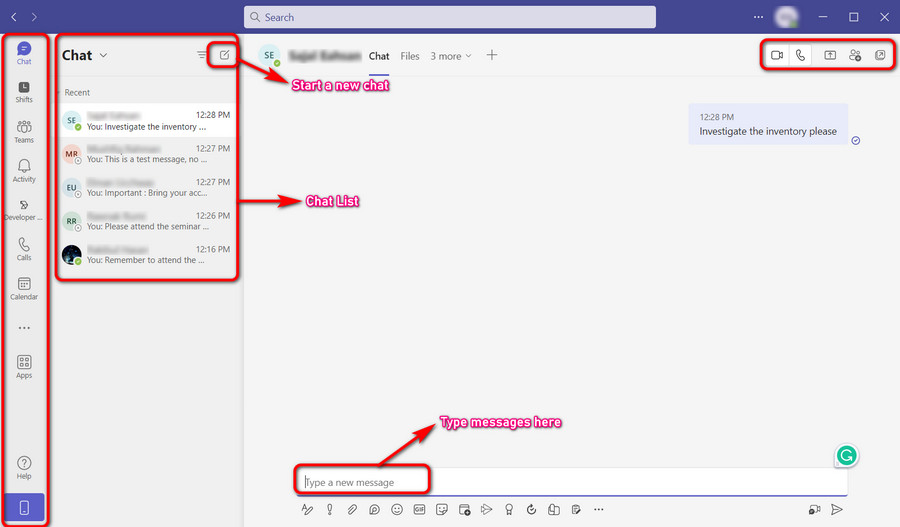 ms-teams-interface