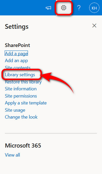 sharepoint-settings-menu