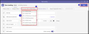Set Up Microsoft Teams Meetings in Different Time Zones