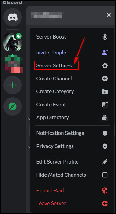 click-on-server-settings